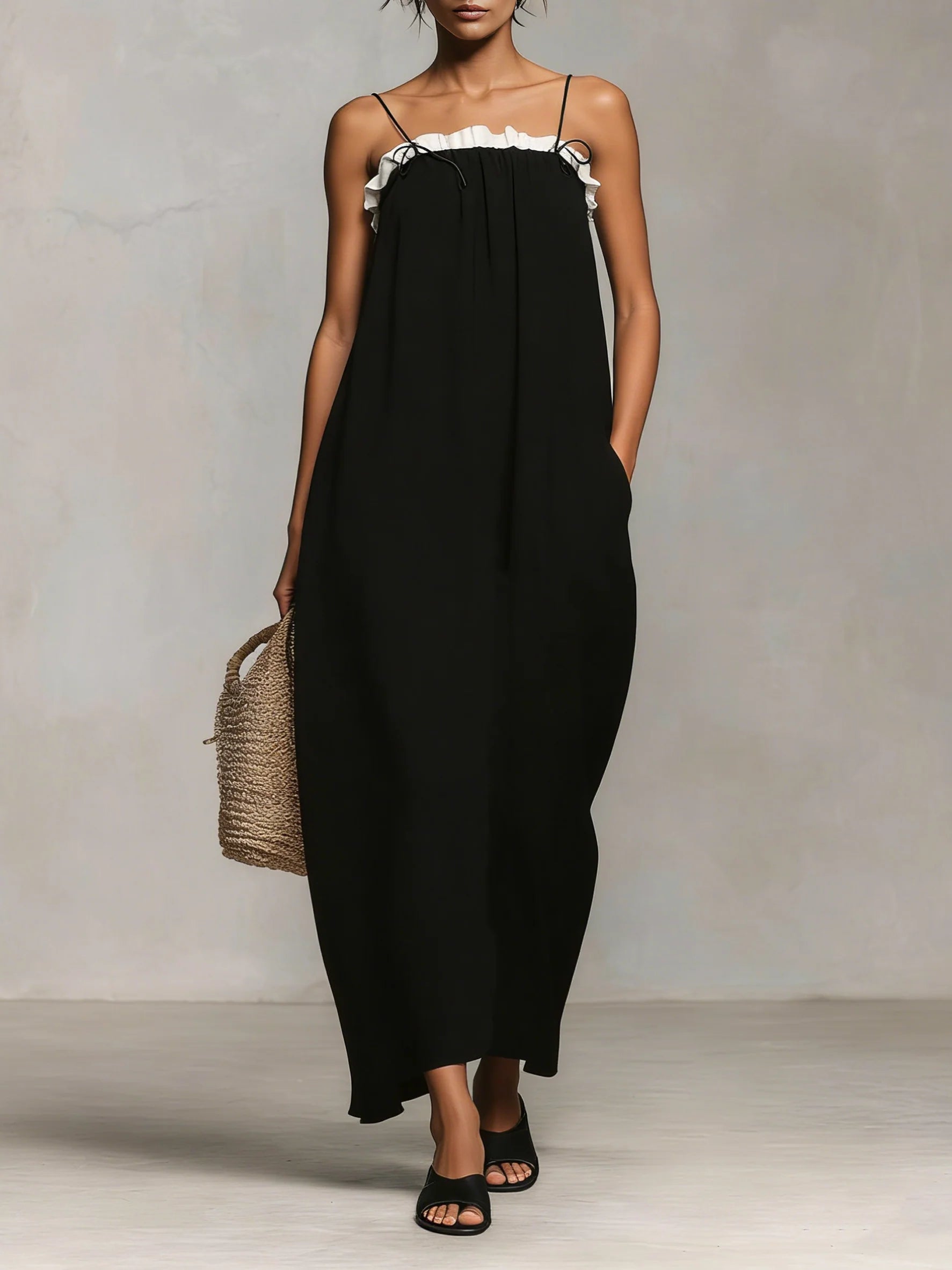 Dolores™ | Vestido Maxi con Bloques de Color y Tirantes Finos