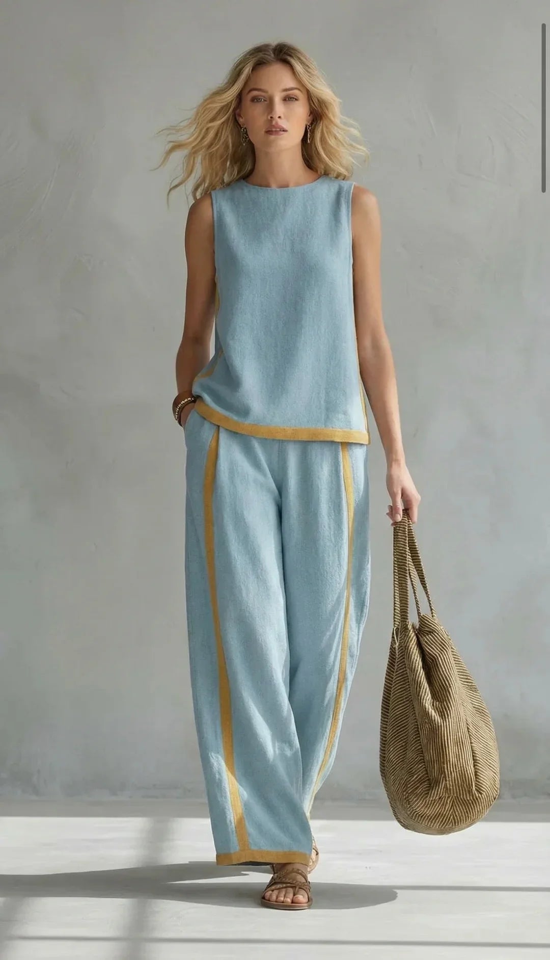 Leila™ | Conjunto Fluido con Detalles a Contraste
