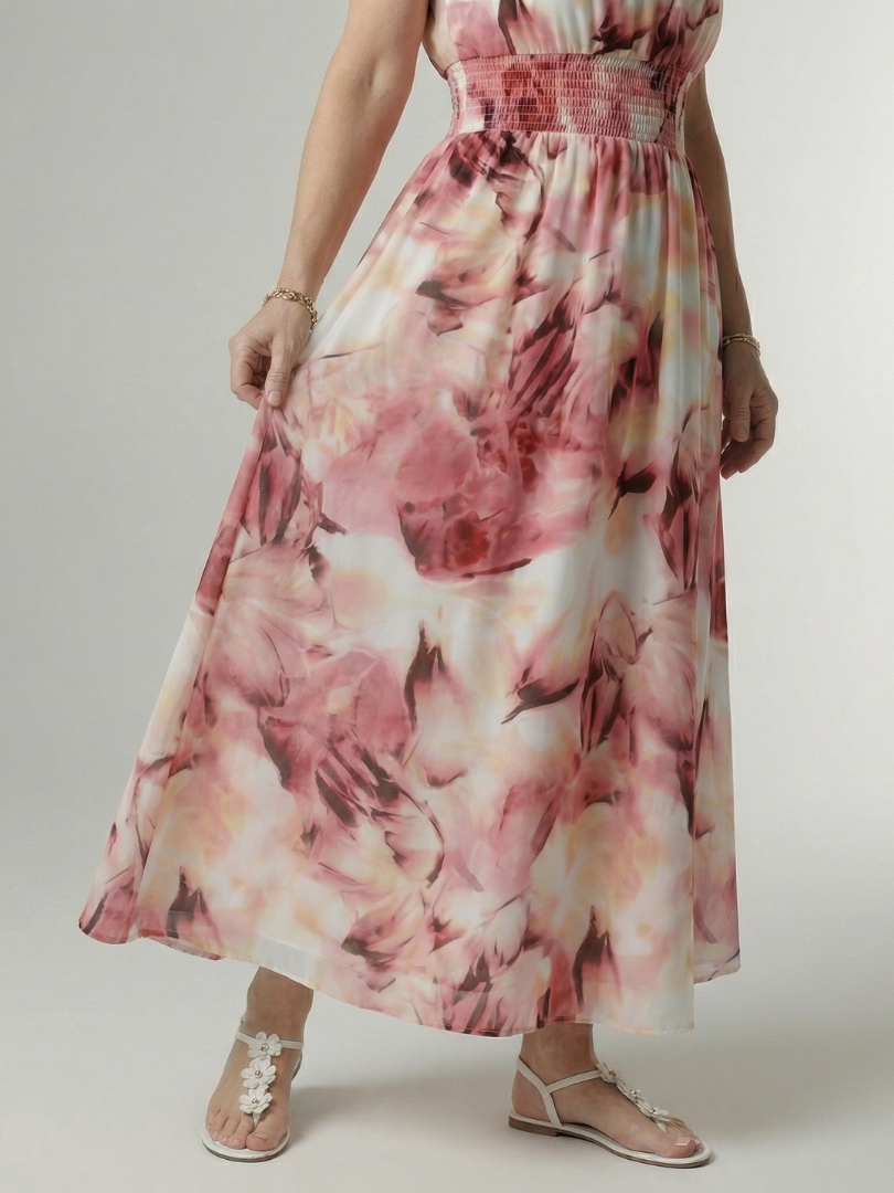 Sylin™ | Vestido Midi Halter con Cintura Fruncida