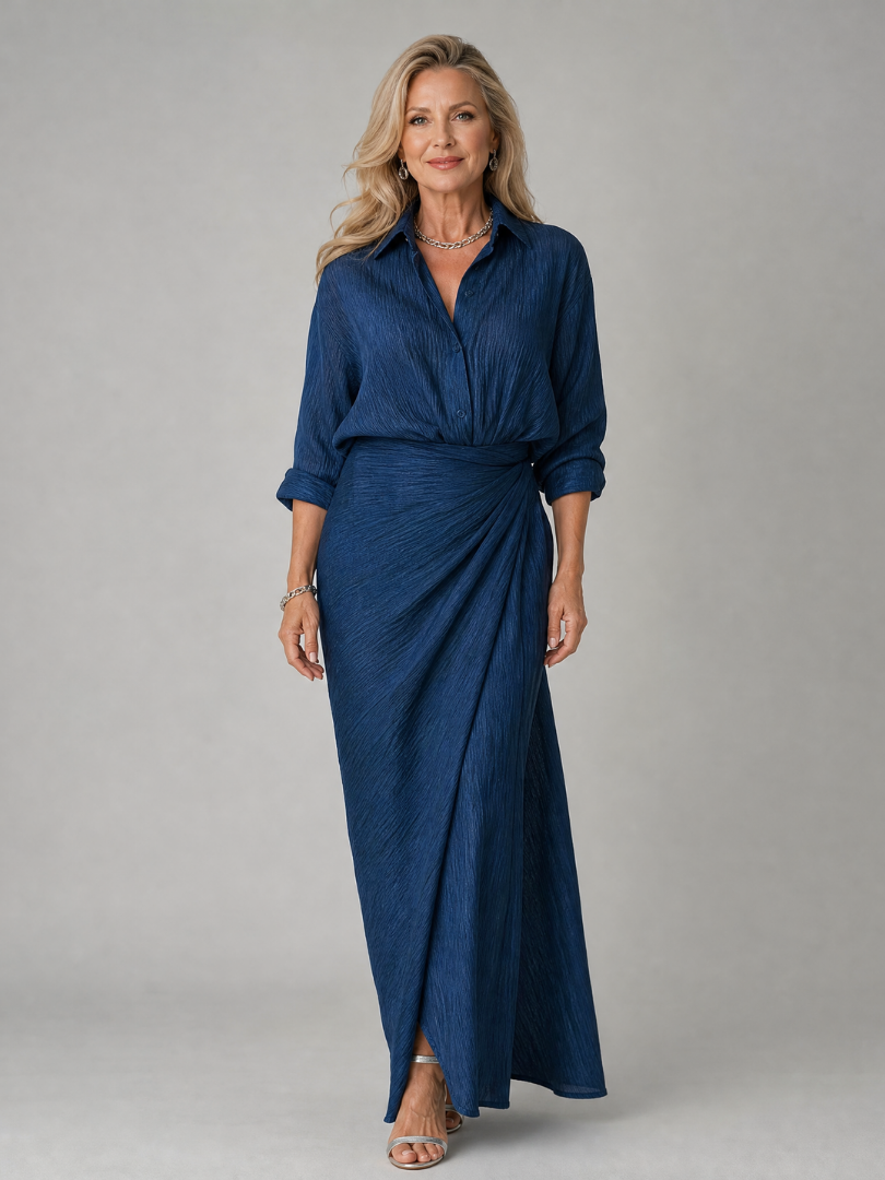 Cecilia™ | Vestido Maxi Envolvente con Manga Larga