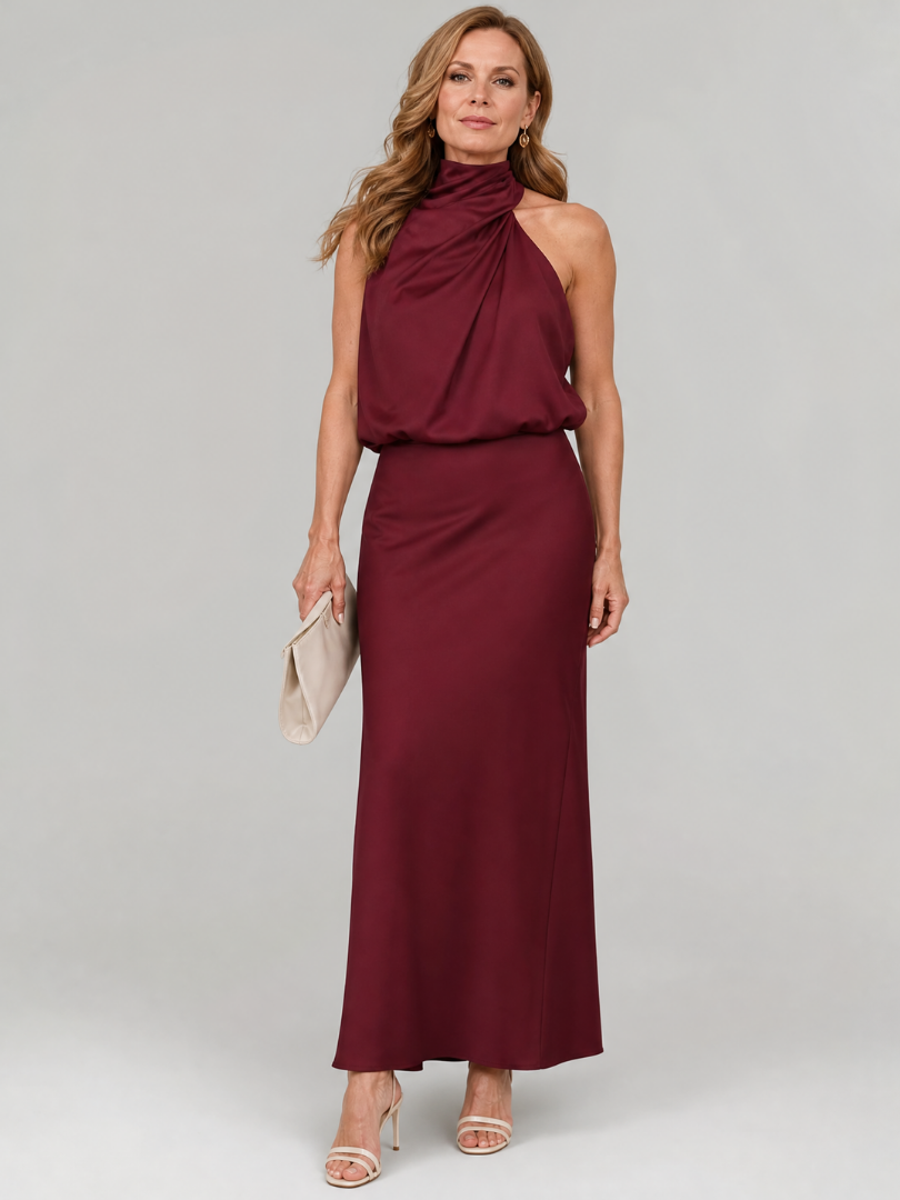 Marisol™ | Vestido Midi Sin Mangas con Escote Drapeado