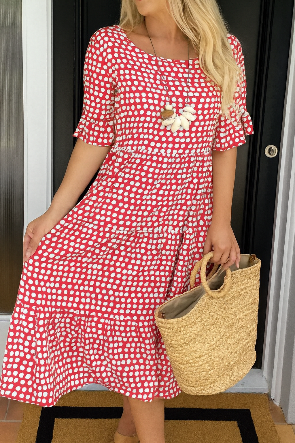 Noémie™ | Vestido Midi Fluido Elegante Natural