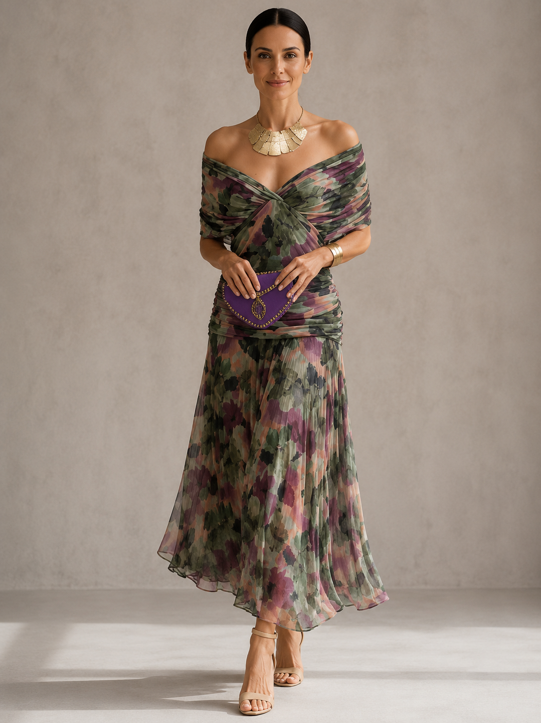 Hendrika™ | Vestido de Noche Floral Coral