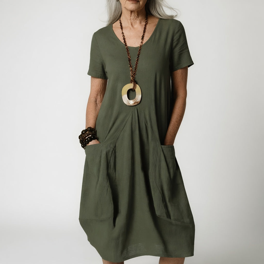 Céline™ | Vestido Fluido Elegancia Favorecedora