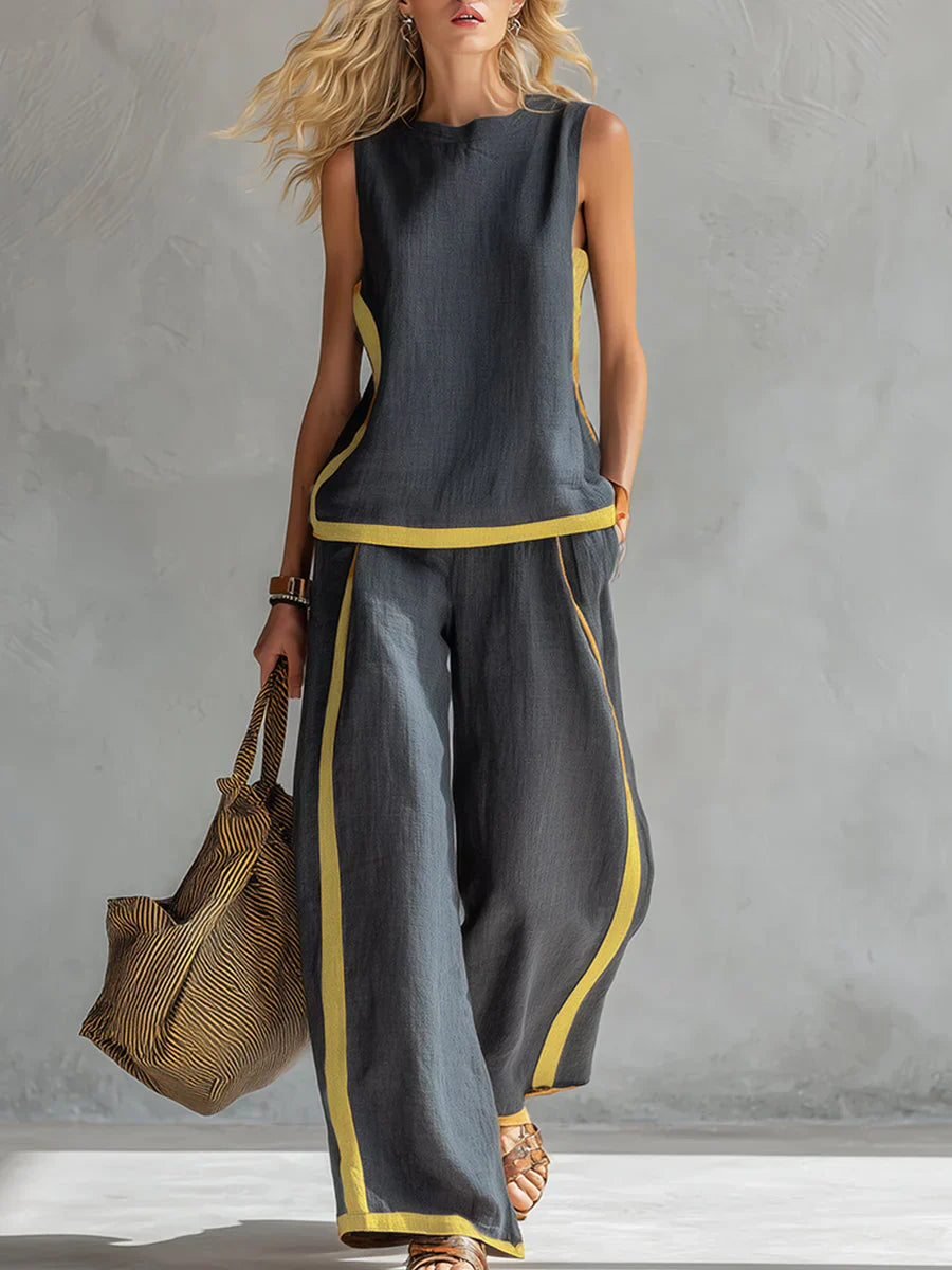 Úrsula™ | Conjunto Chaleco y Pantalón Bicolor