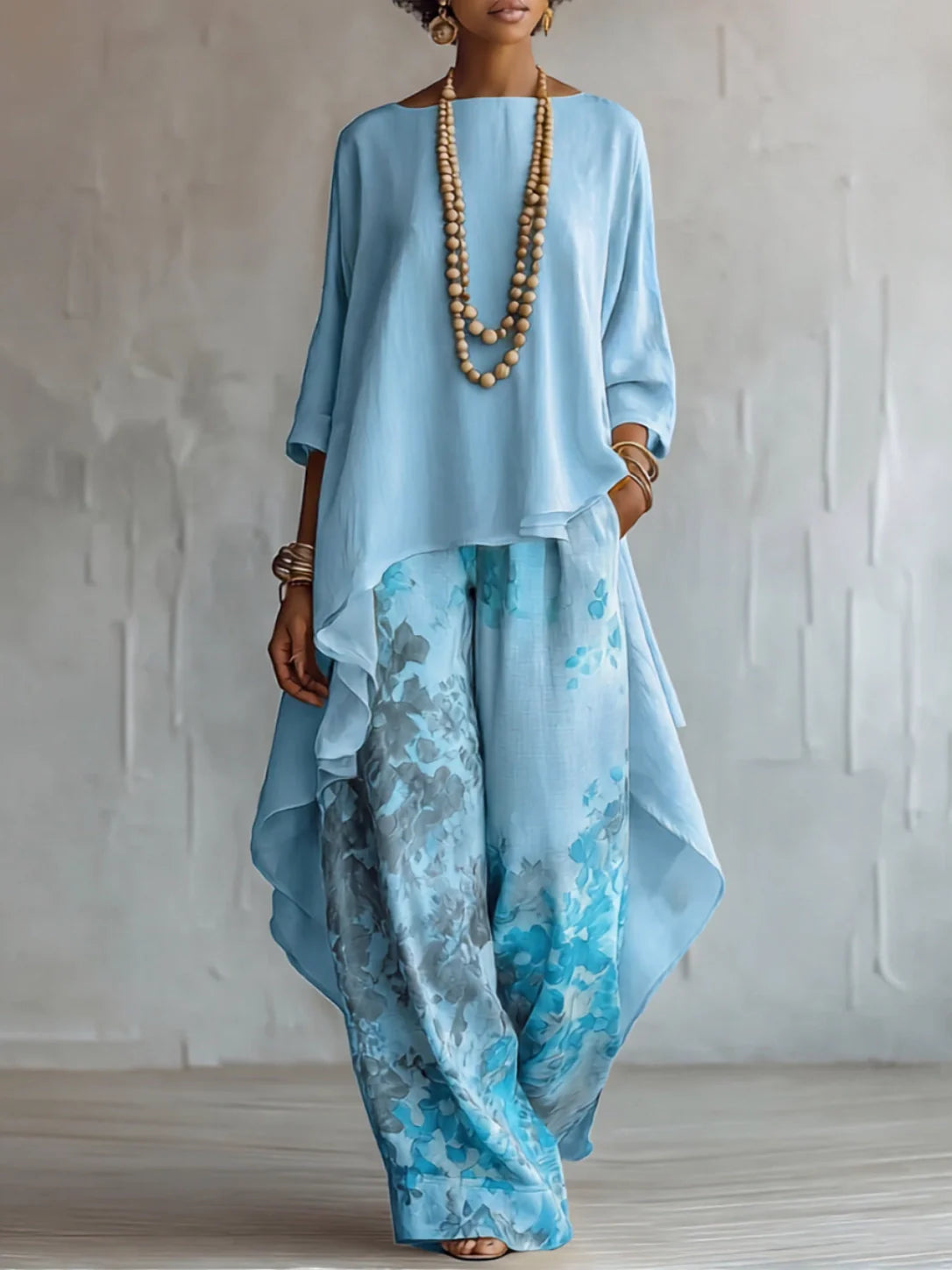 Gabriela™ | Conjunto Fluido Asimétrico Floral