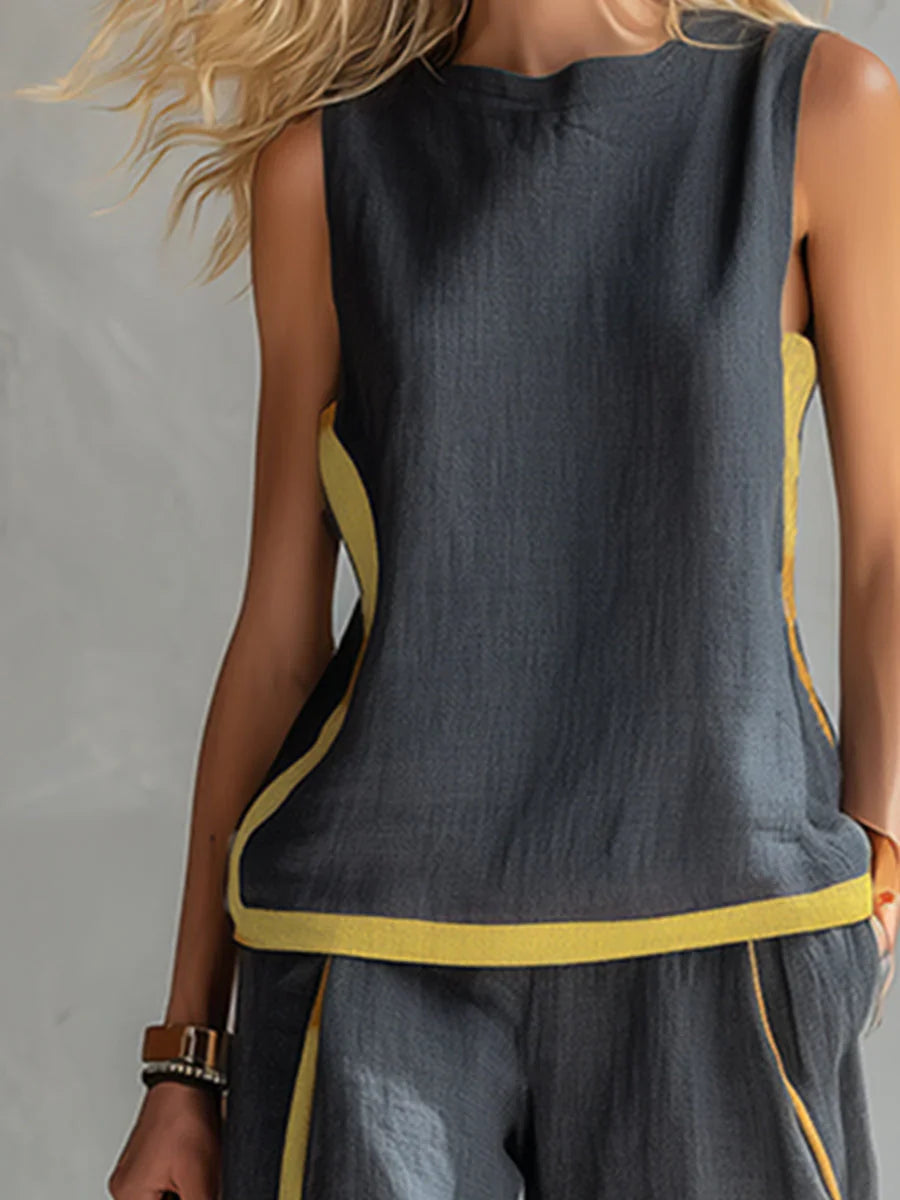 Leila™ | Conjunto Fluido con Detalles a Contraste
