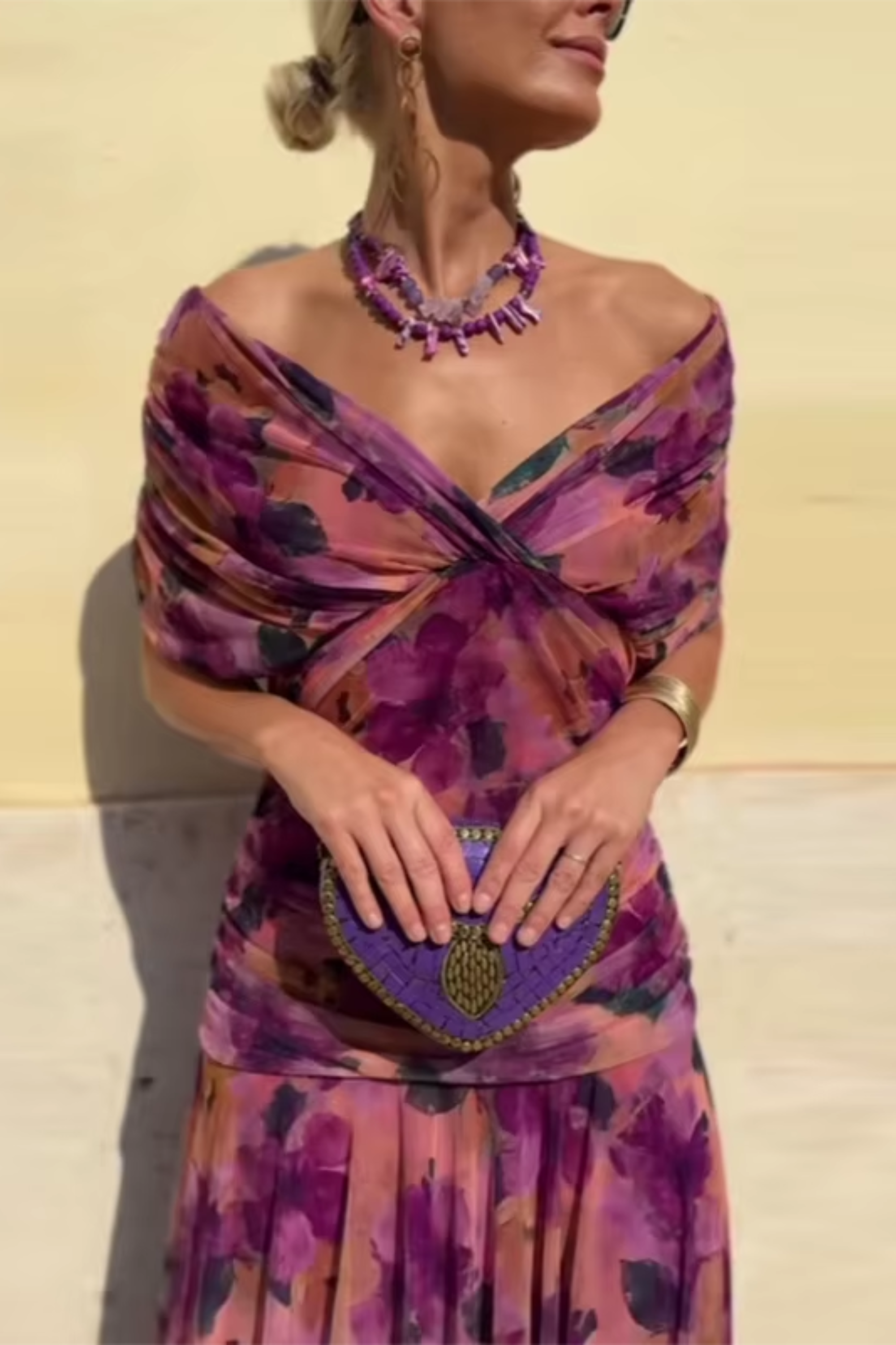 Hendrika™ | Vestido de Noche Floral Coral