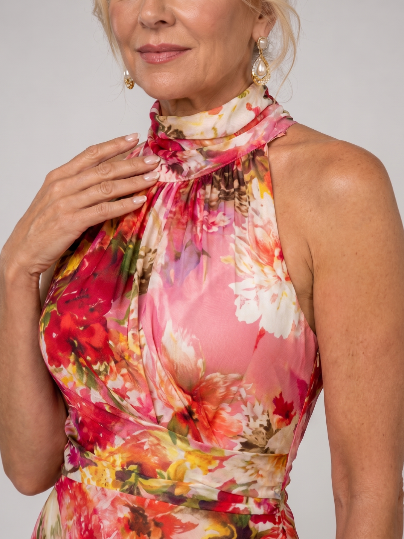Gabriela™ | Vestido Maxi Halter con Estampado Floral