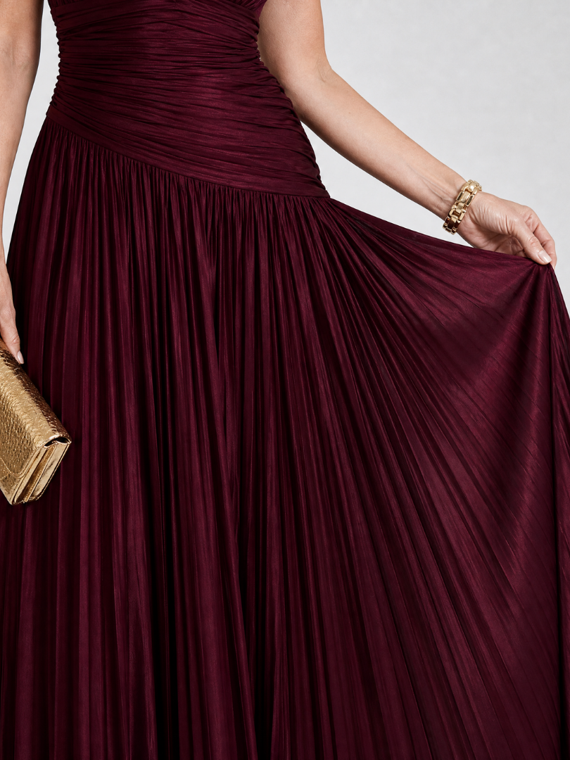 Daniela™ | Vestido Midi Sin Mangas Plisado con Escote en V