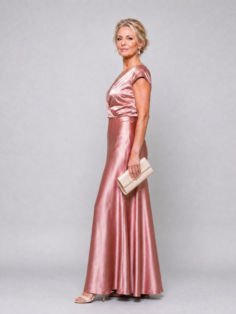 Natalia™ | Vestido Maxi Envolvente con Manga Casquillo