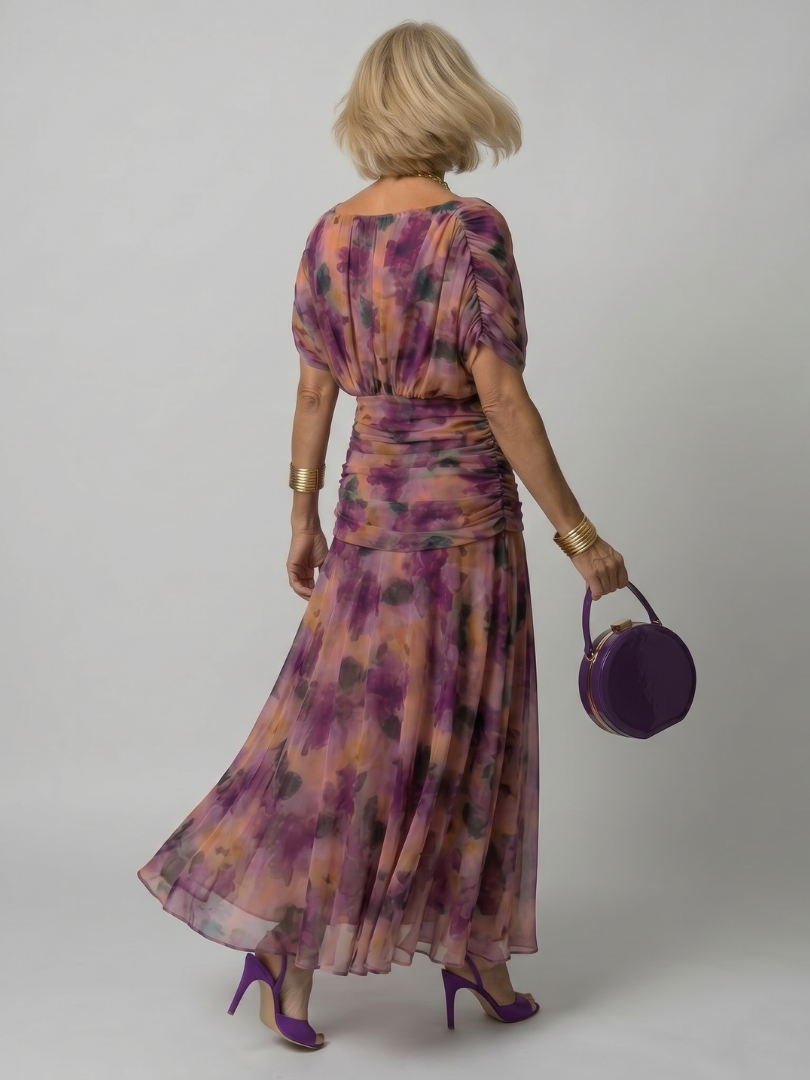 Calen™ | Vestido Midi Hombros Descubiertos con Falda Fluida