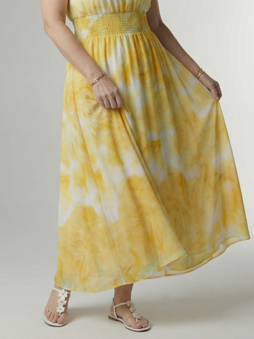 Sylin™ | Vestido Midi Halter con Cintura Fruncida