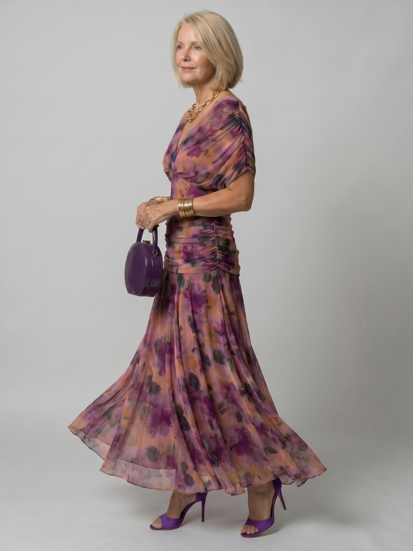 Calen™ | Vestido Midi Hombros Descubiertos con Falda Fluida