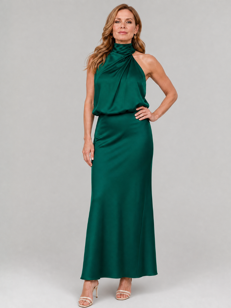Marisol™ | Vestido Midi Sin Mangas con Escote Drapeado