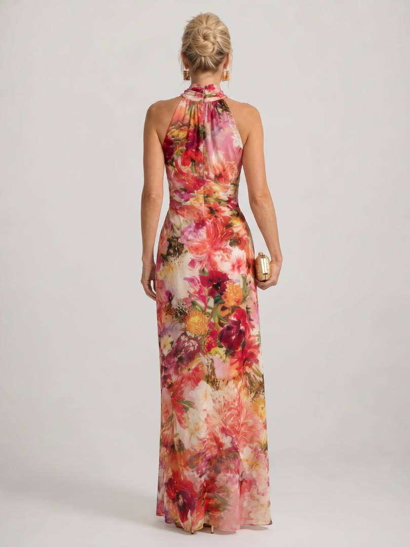Gabriela™ | Vestido Maxi Halter con Estampado Floral