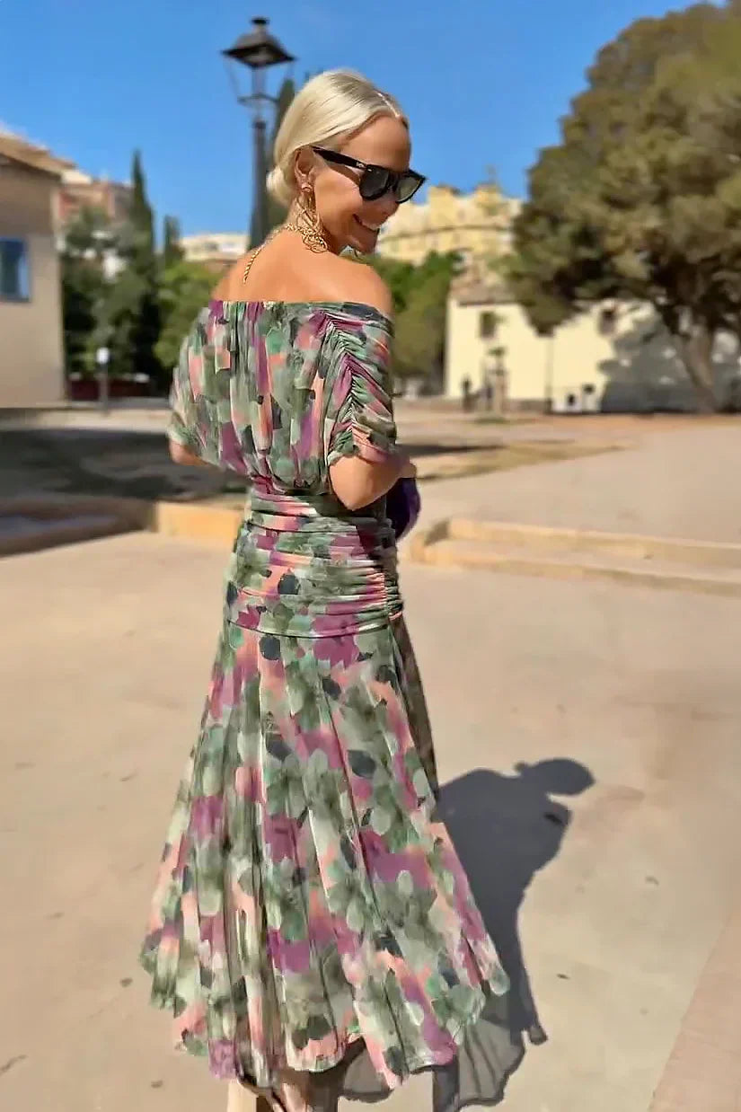 Hendrika™ | Vestido de Noche Floral Coral