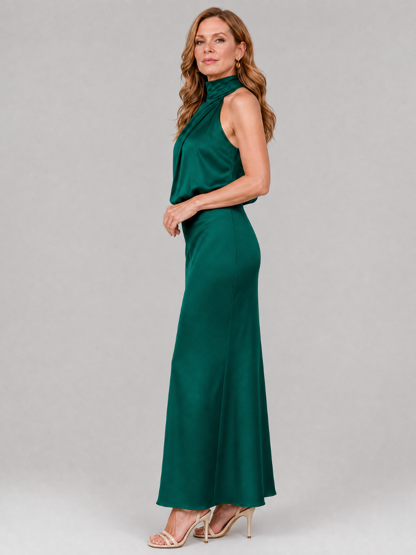 Marisol™ | Vestido Midi Sin Mangas con Escote Drapeado