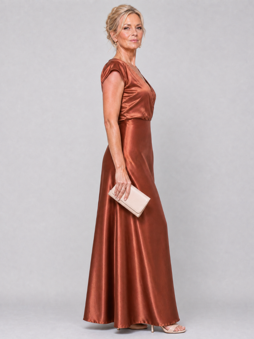 Natalia™ | Vestido Maxi Envolvente con Manga Casquillo