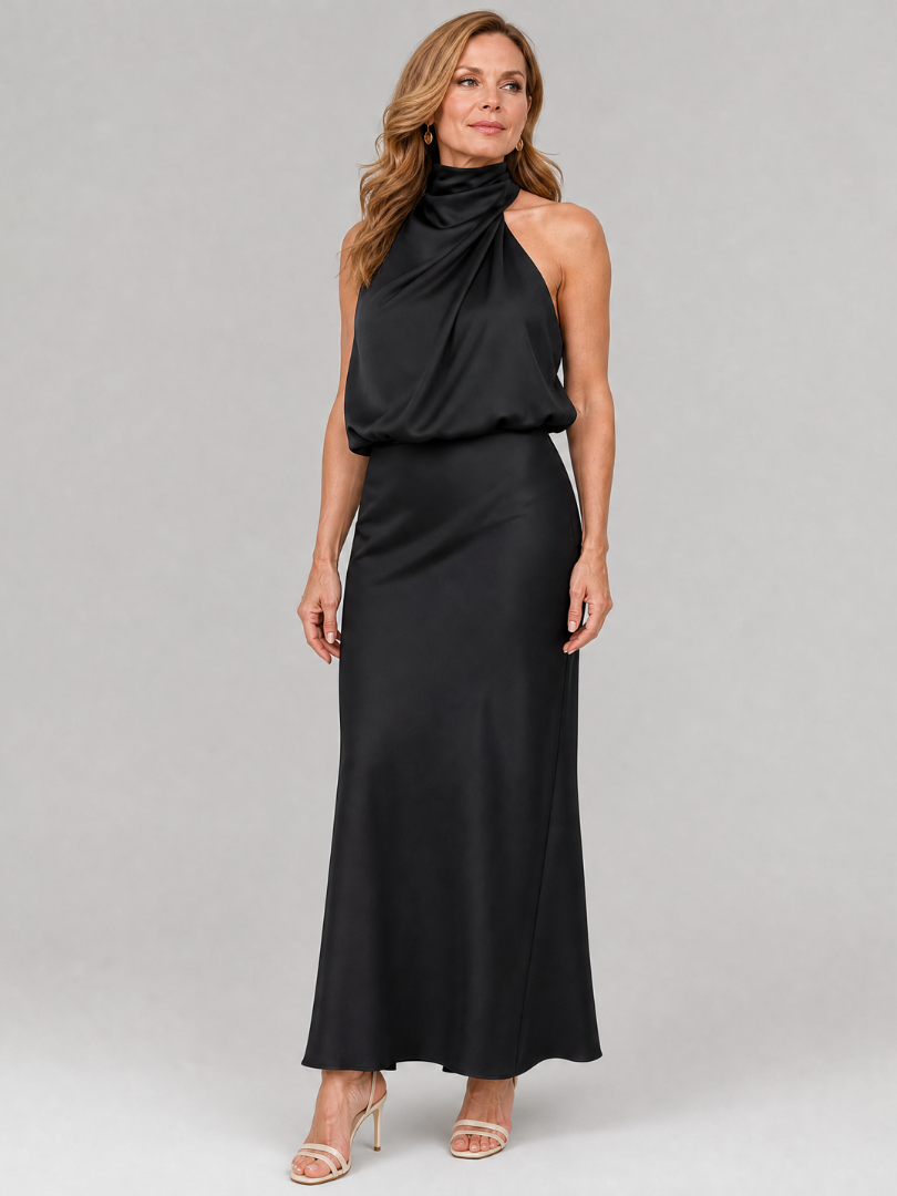 Marisol™ | Vestido Midi Sin Mangas con Escote Drapeado