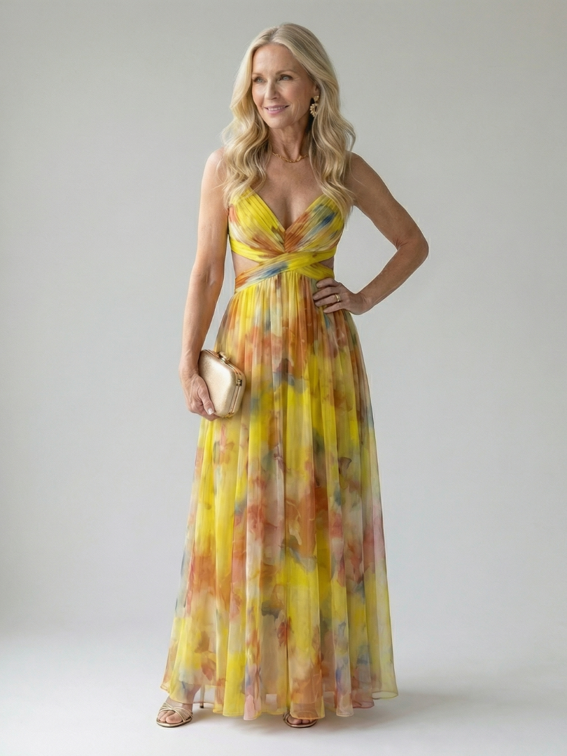 Camila™ | Vestido Maxi Envolvente Suave con Estampado