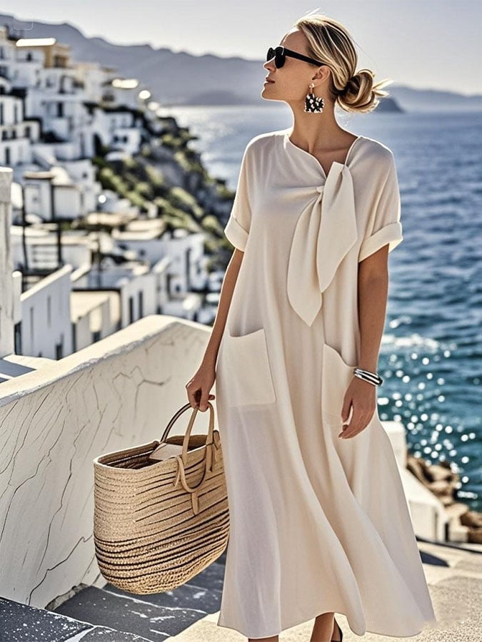 Mireille™ | Vestido en Algodón Fluido y Estival