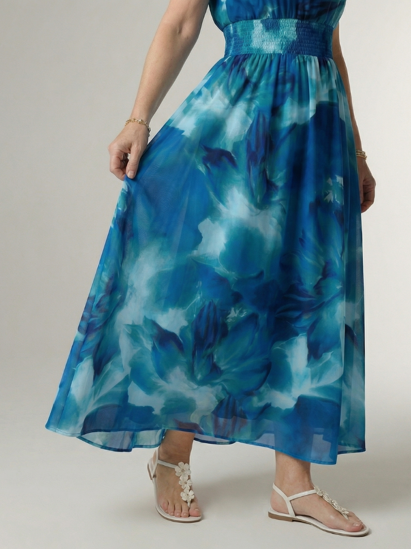 Sylin™ | Vestido Midi Halter con Cintura Fruncida