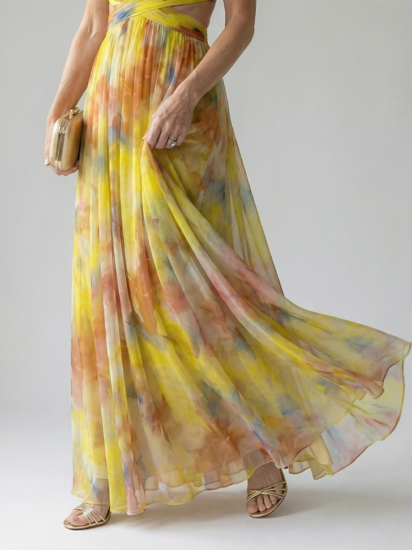 Camila™ | Vestido Maxi Envolvente Suave con Estampado
