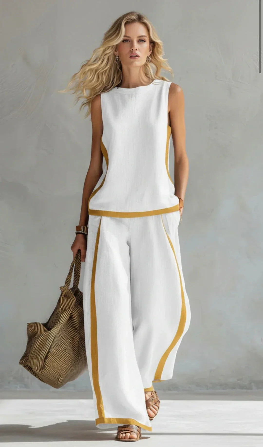 Leila™ | Conjunto Fluido con Detalles a Contraste