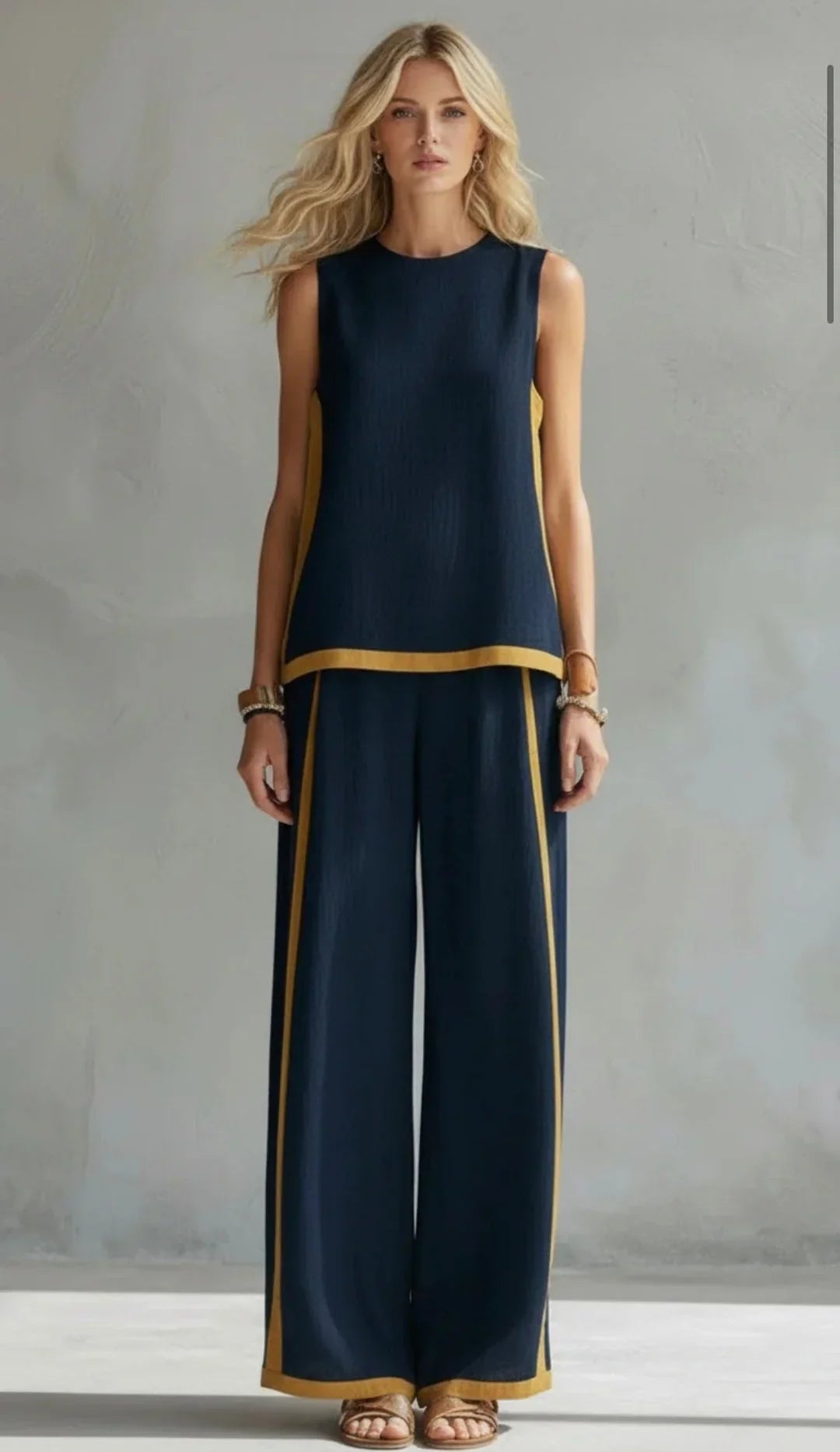 Leila™ | Conjunto Fluido con Detalles a Contraste