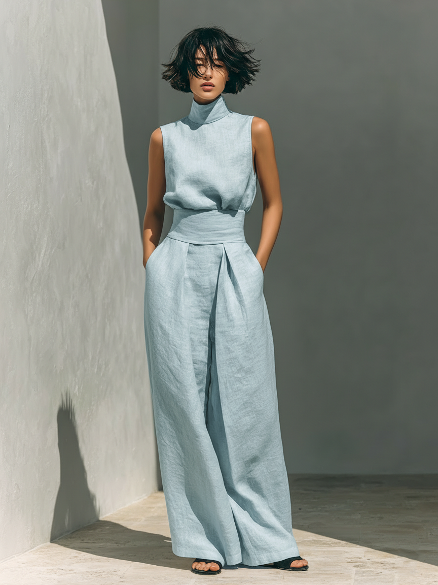 Yolanda™ | Conjunto Completo de Lino con Top y Pantalón Amplio