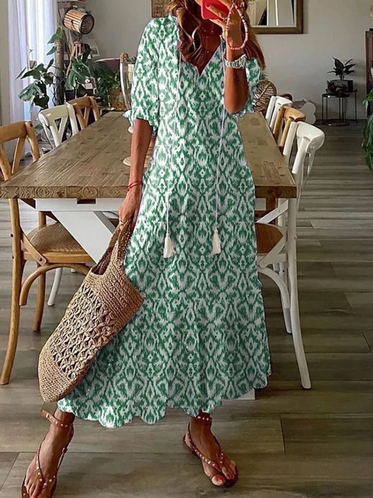 Élodie™ | Vestido Maxi Floral de Terciopelo