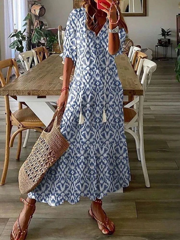 Élodie™ | Vestido Maxi Floral de Terciopelo