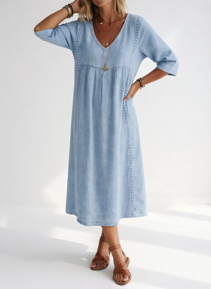 Lioréa™ | Vestido Midi Fluido Relajado y Elegante