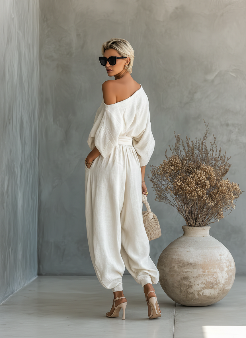 Lisa™ | Conjunto Top Hombros Descubiertos y Pantalón Entallado