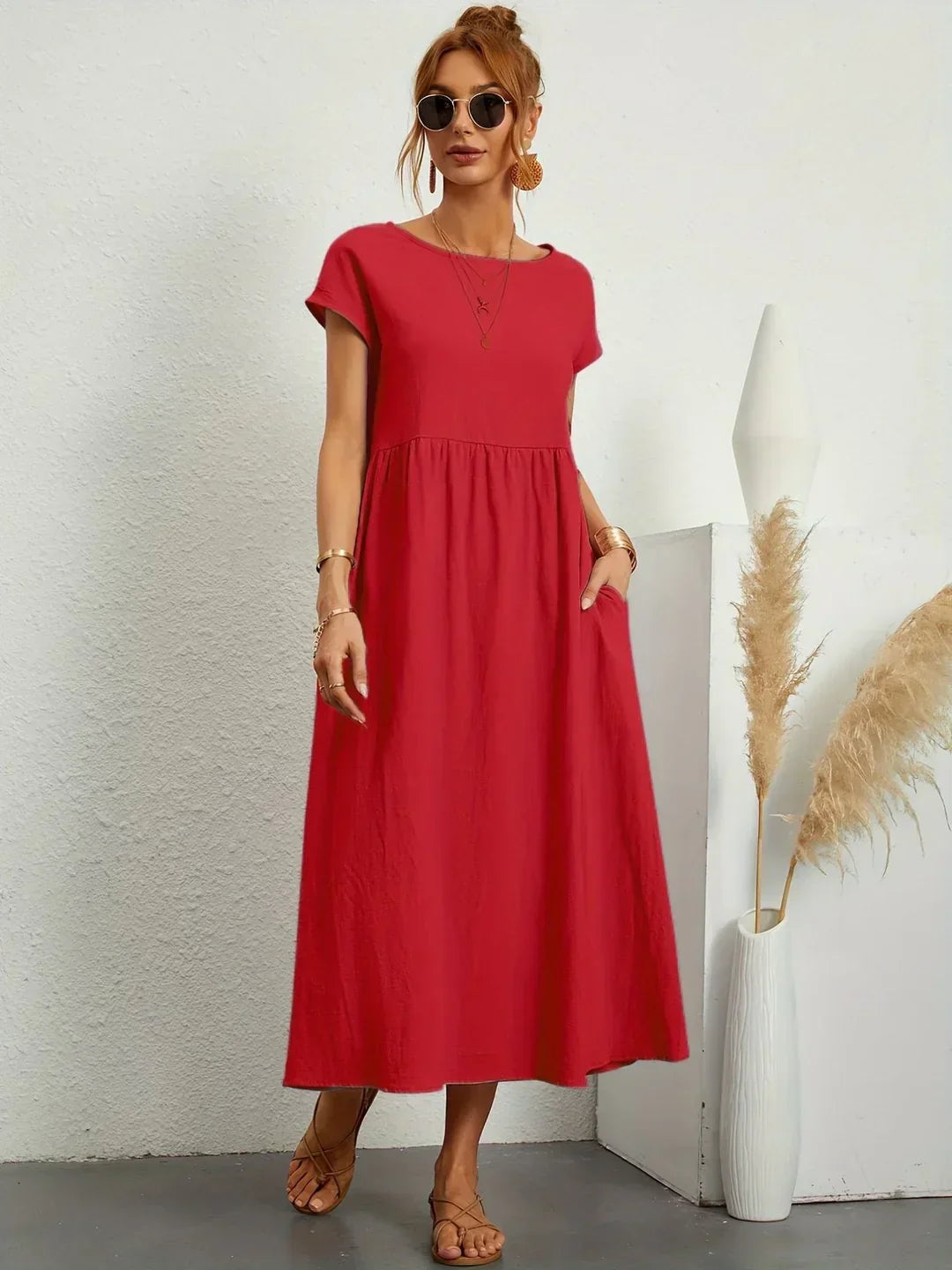 Gabrielle™ | Vestido Midi Fluido Elegancia Atemporal