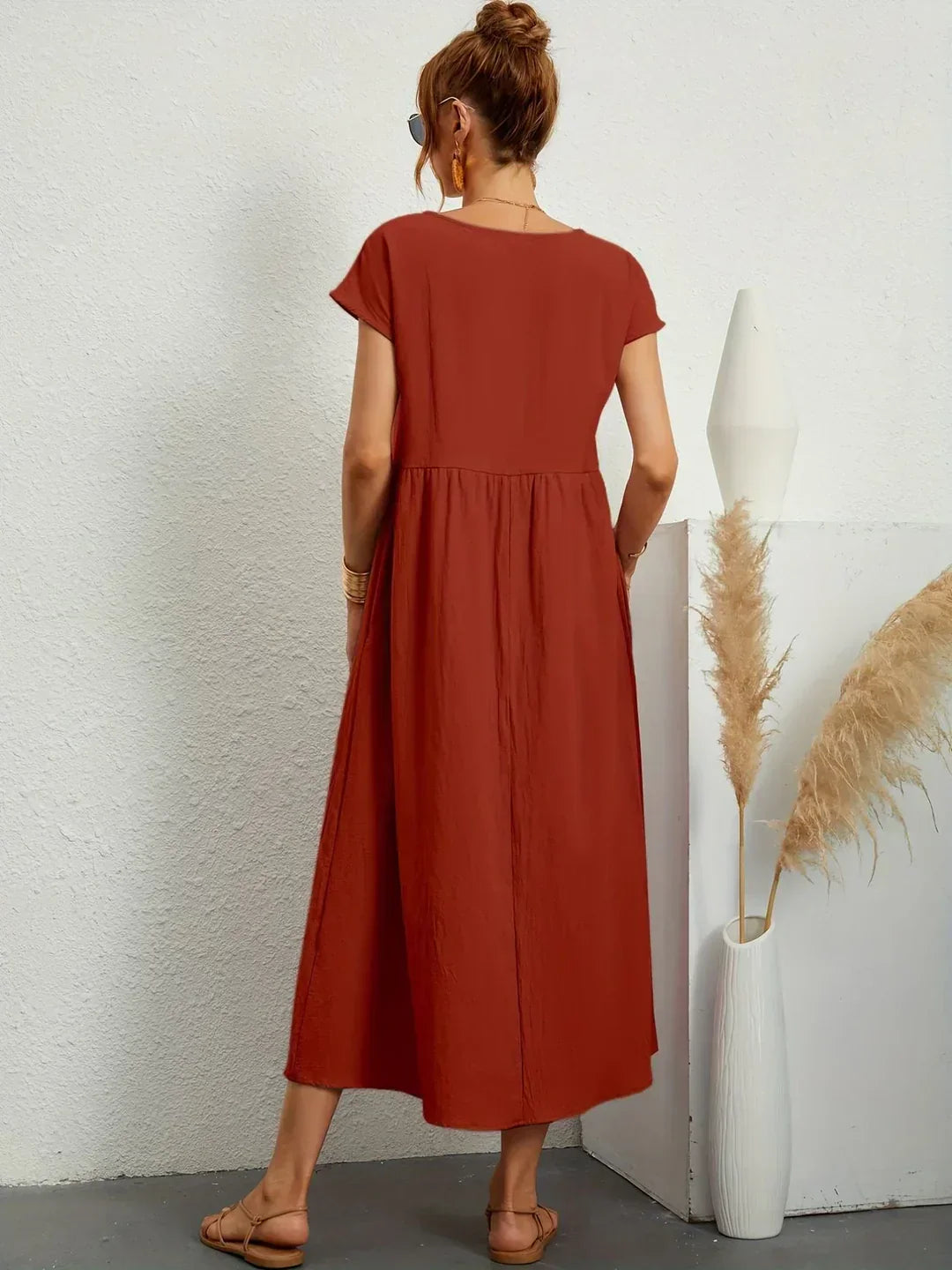 Gabriela™ | Vestido Midi Fluido Elegancia Atemporal