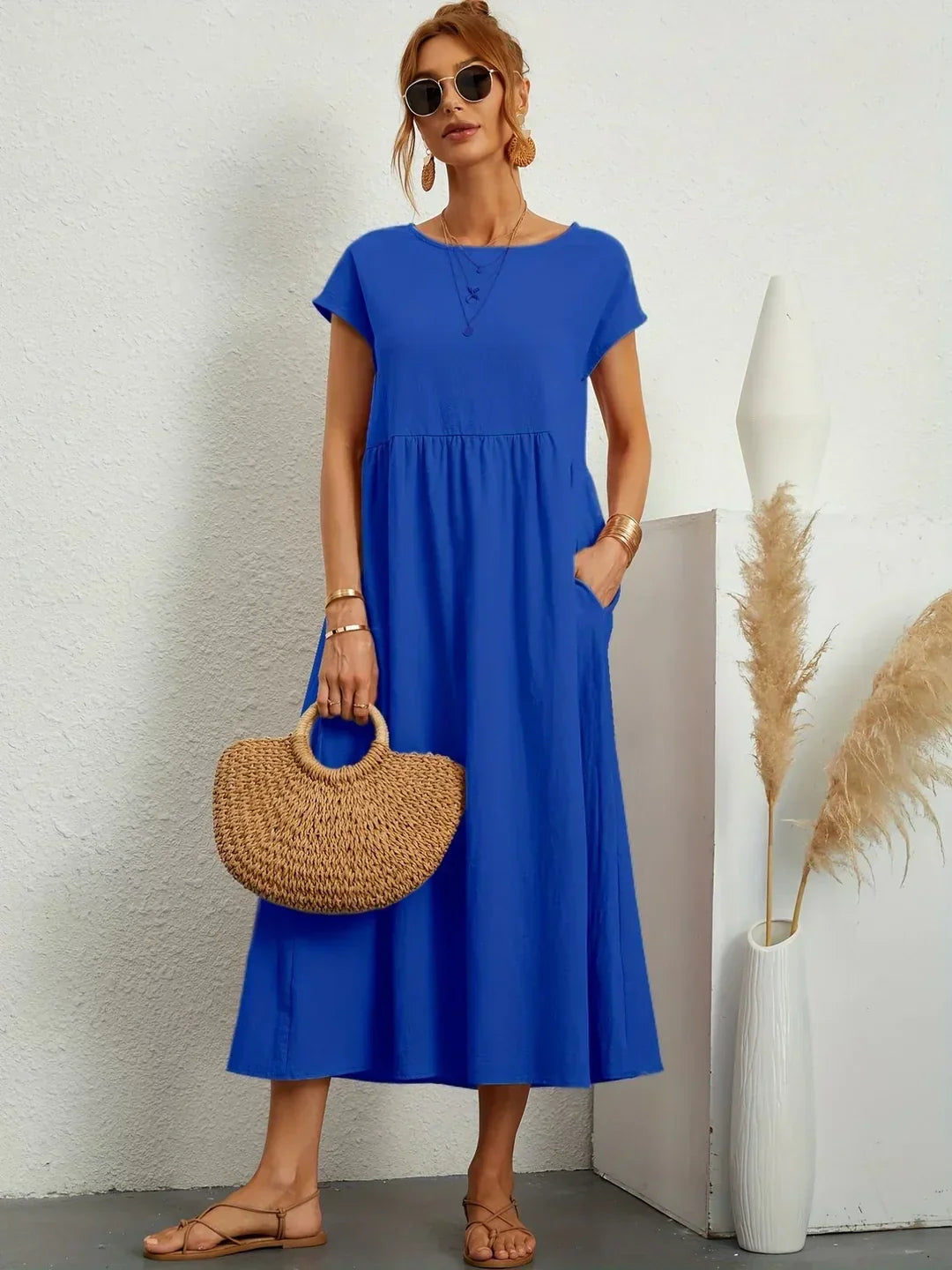 Gabriela™ | Vestido Midi Fluido Elegancia Atemporal