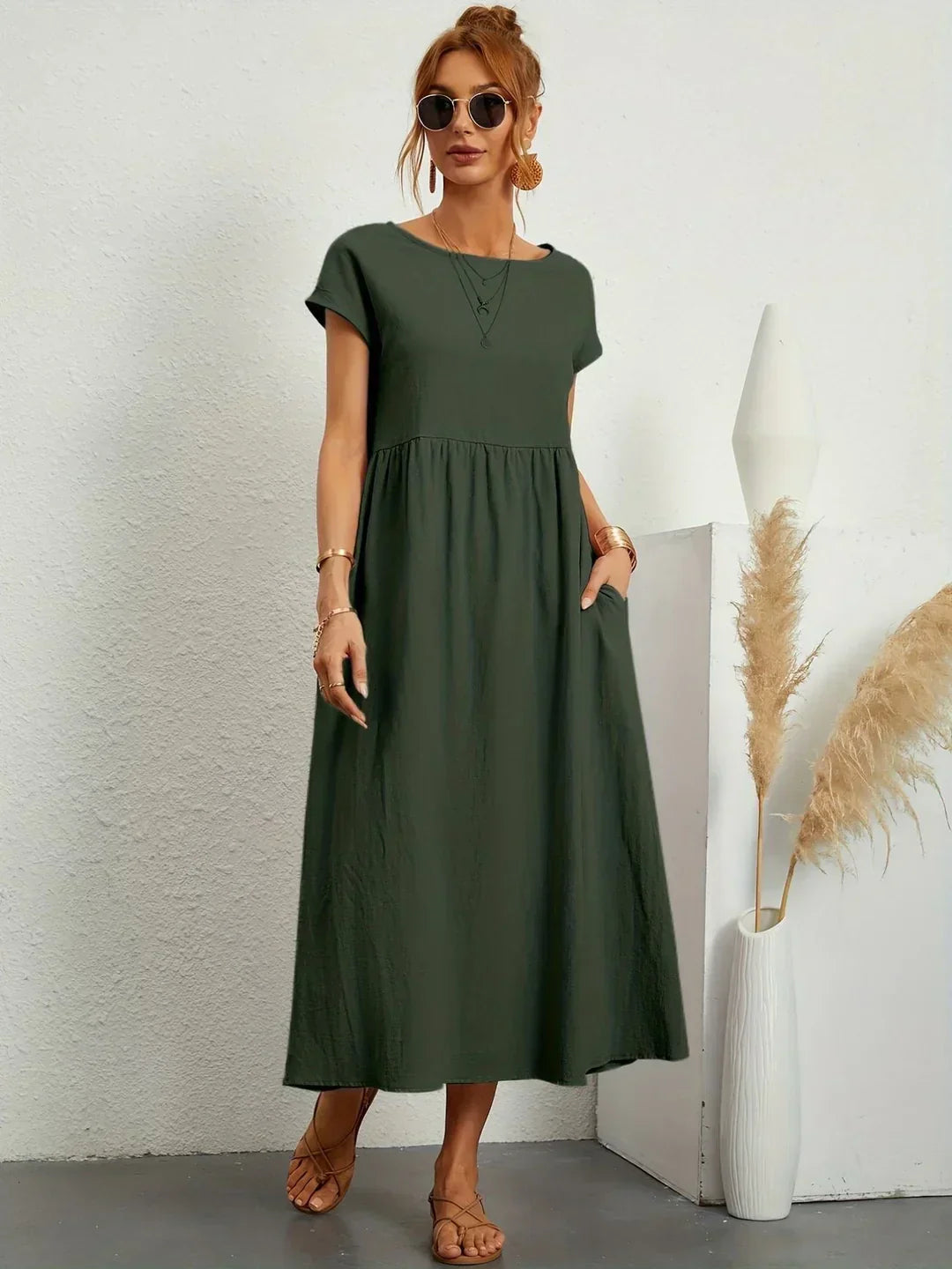 Gabrielle™ | Vestido Midi Fluido Elegancia Atemporal