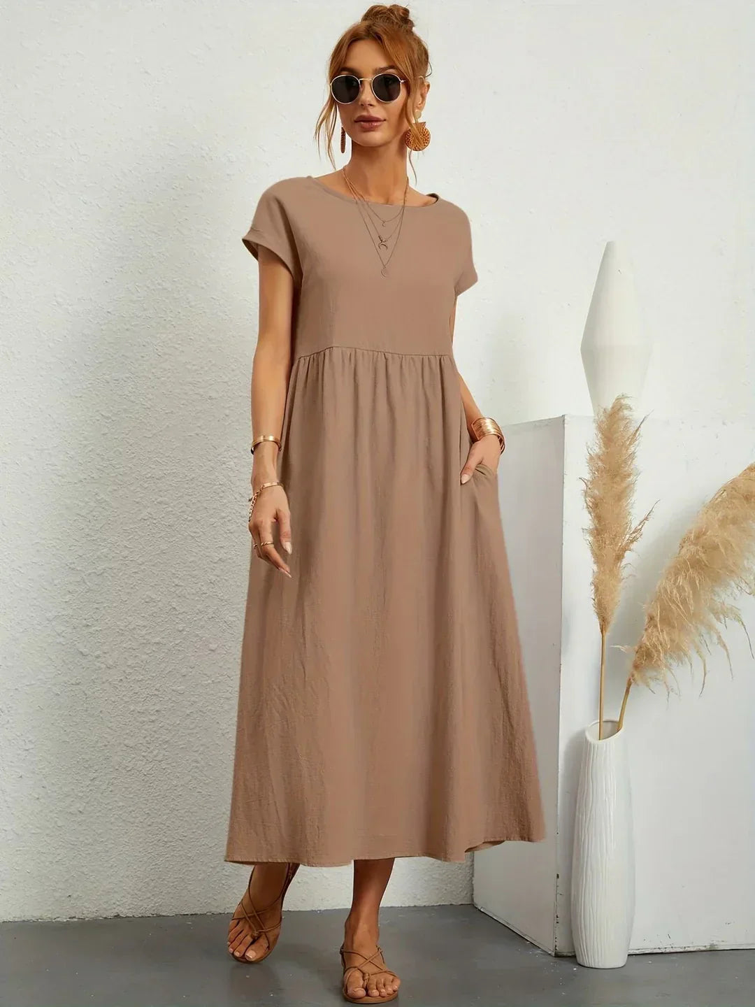 Gabriela™ | Vestido Midi Fluido Elegancia Atemporal