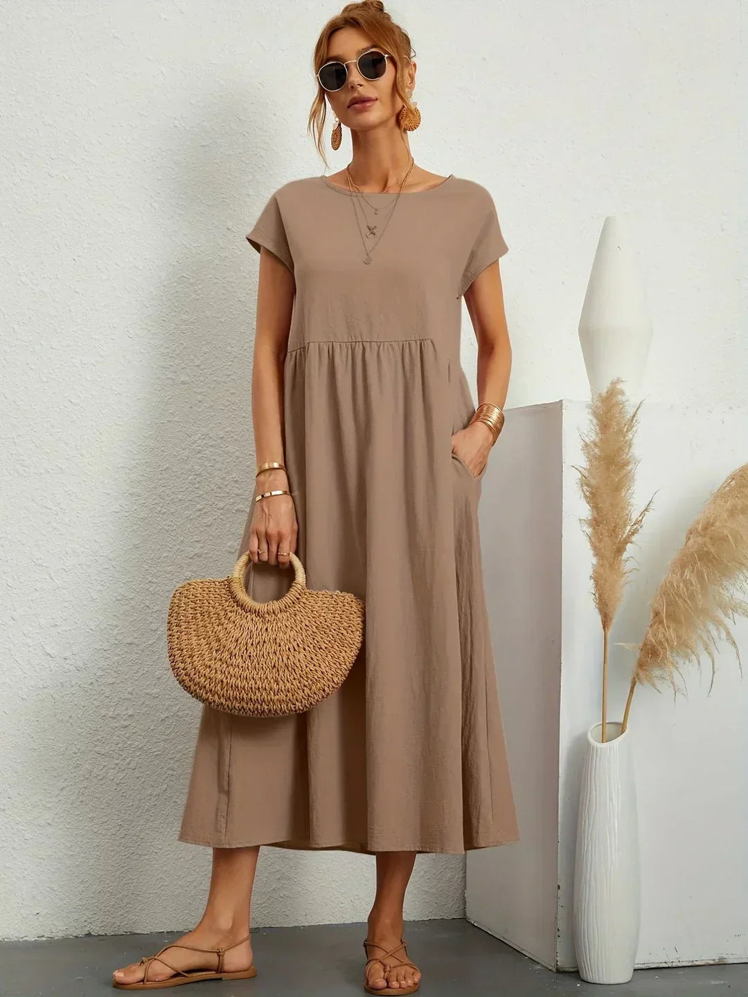 Gabriela™ | Vestido Midi Fluido Elegancia Atemporal