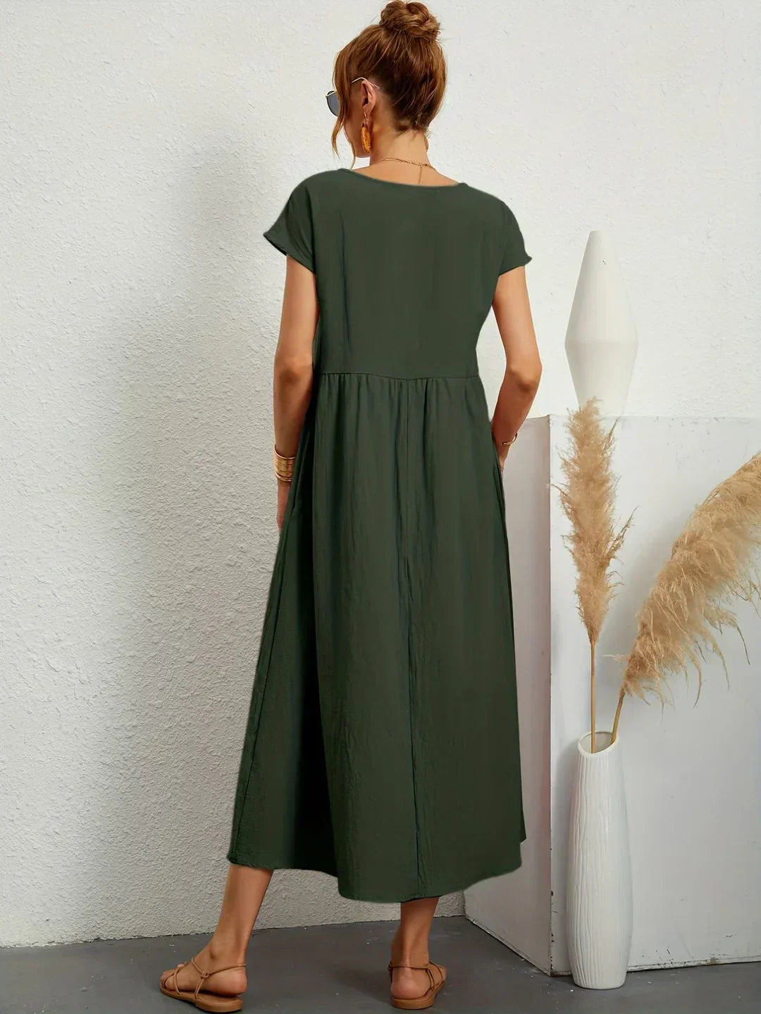 Gabriela™ | Vestido Midi Fluido Elegancia Atemporal