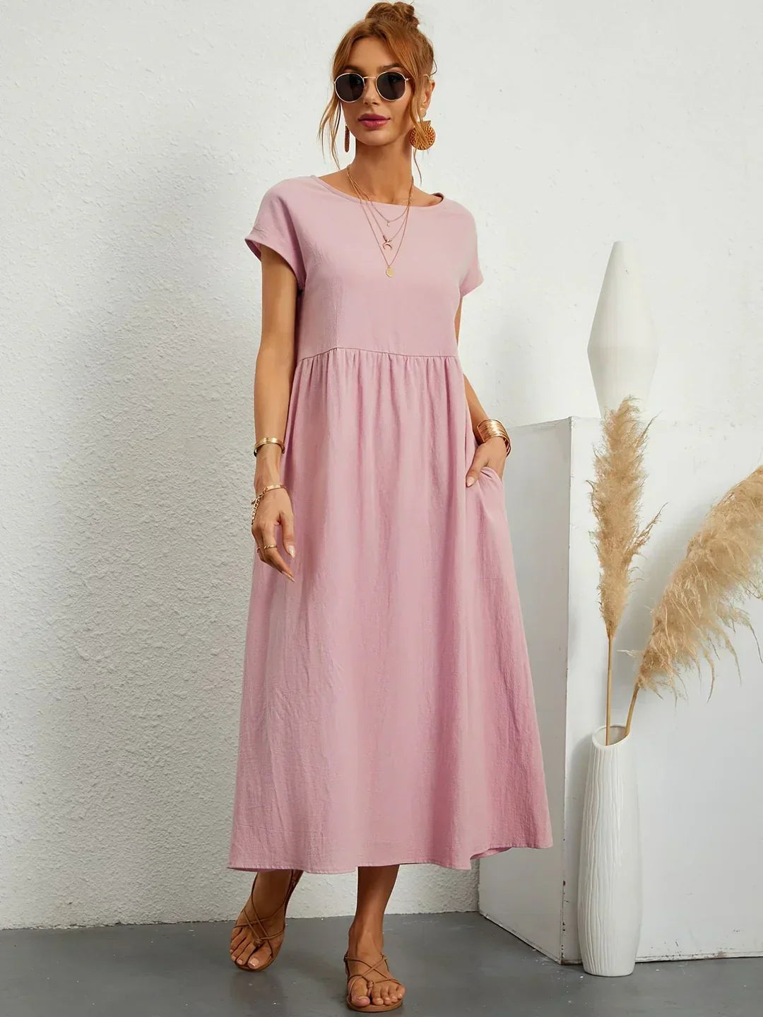 Gabriela™ | Vestido Midi Fluido Elegancia Atemporal