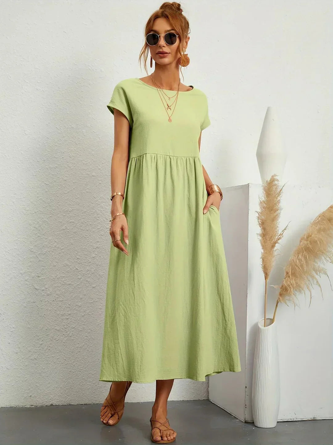 Gabriela™ | Vestido Midi Fluido Elegancia Atemporal