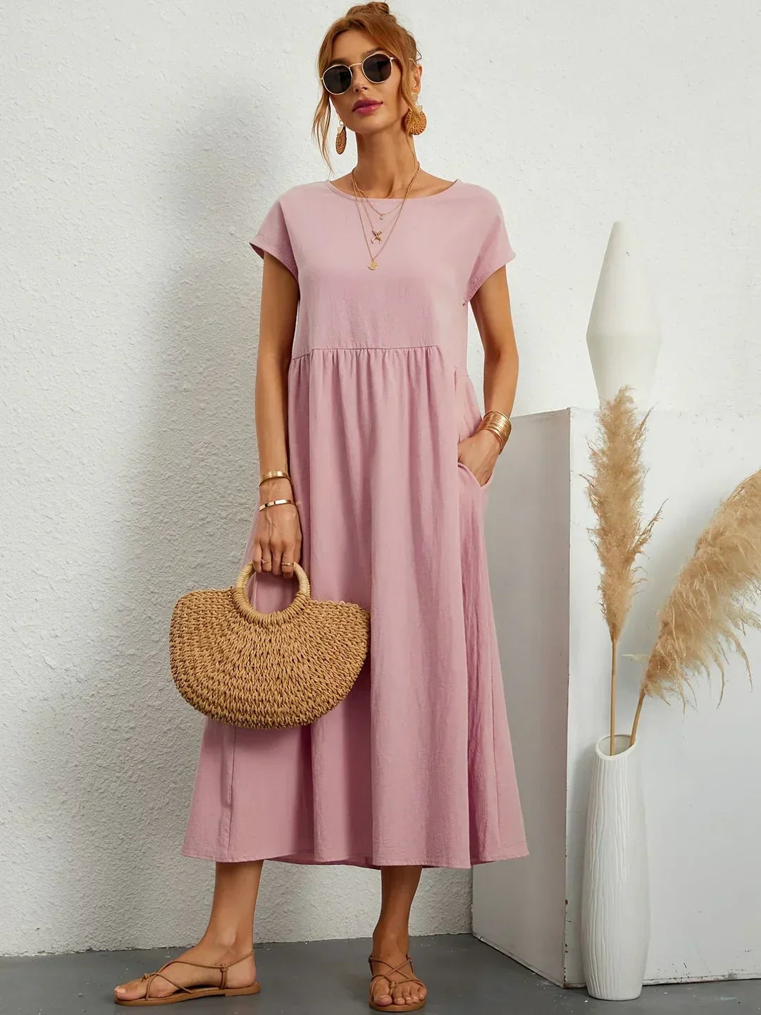 Gabriela™ | Vestido Midi Fluido Elegancia Atemporal