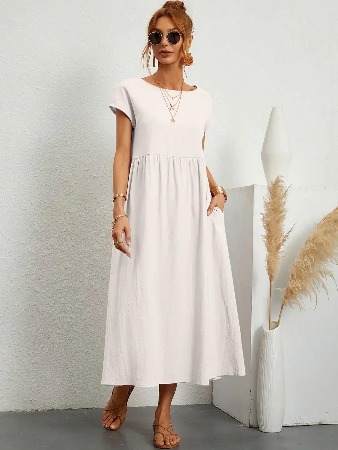 Gabrielle™ | Vestido Midi Fluido Elegancia Atemporal