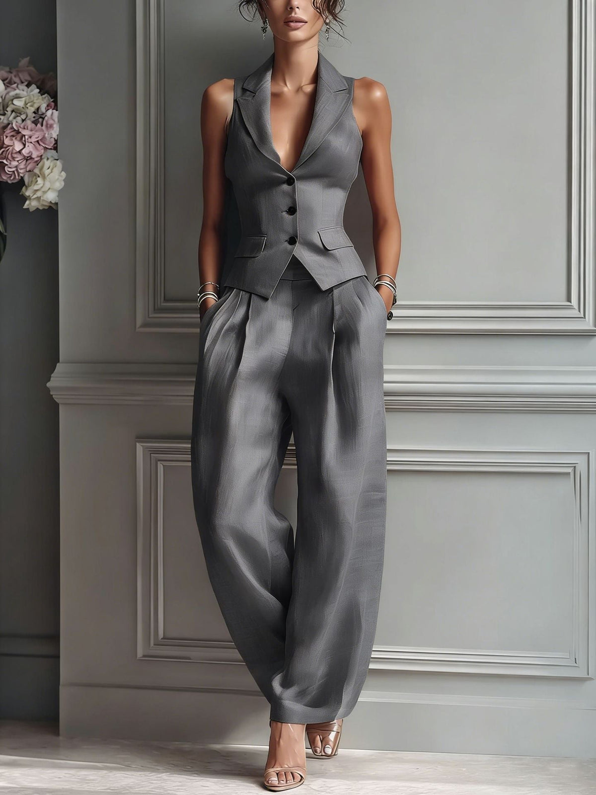Alondra™ | Conjunto Escote en V con Botones