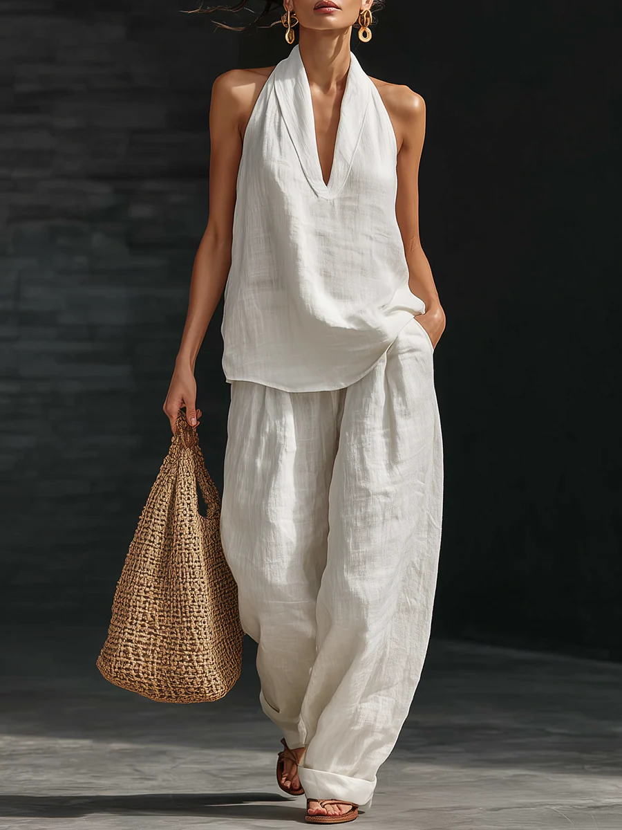 Xóchitl™ | Conjunto Maxi sin Mangas con Pantalón Amplio
