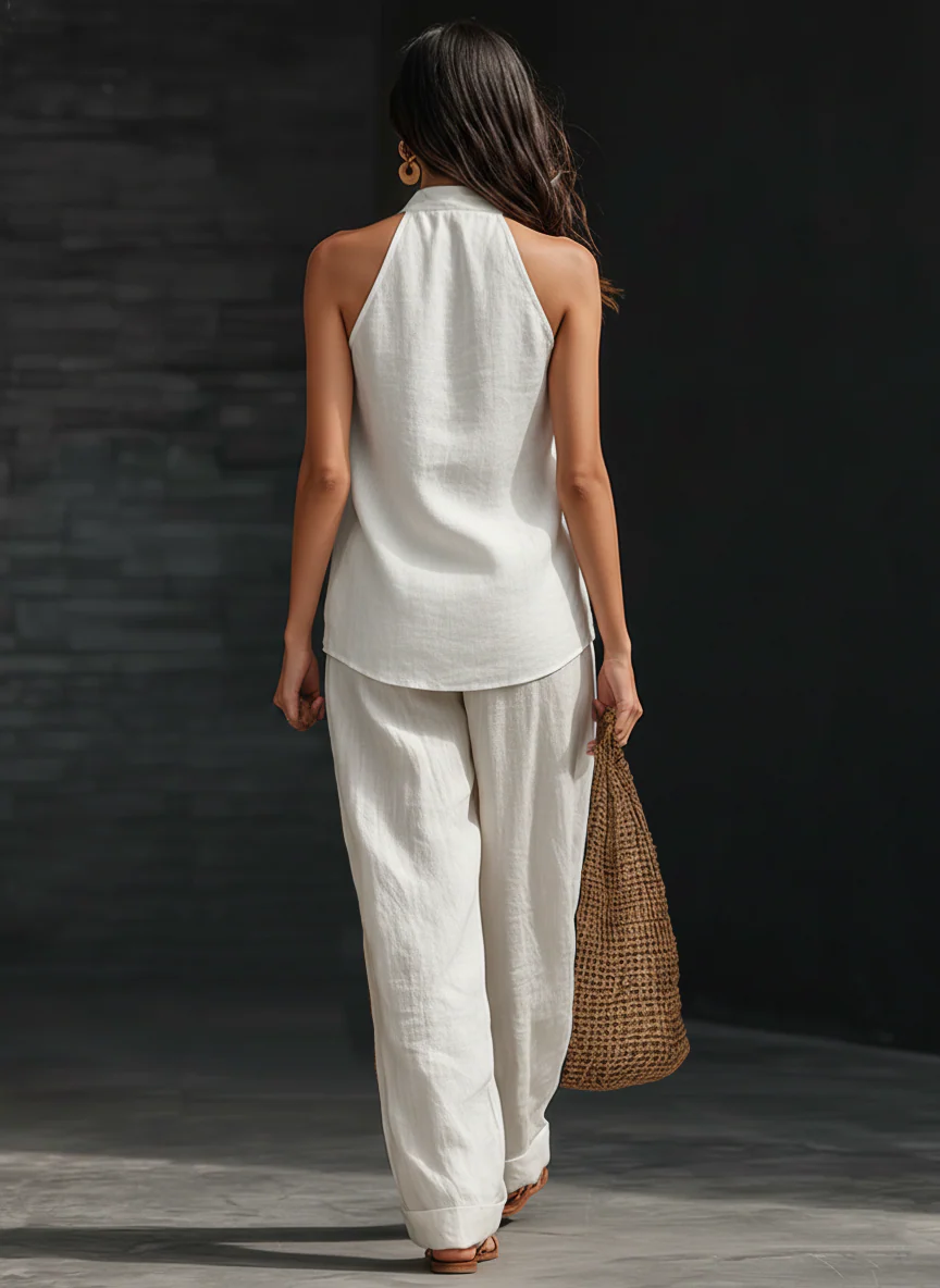 Xóchitl™ | Conjunto Maxi sin Mangas con Pantalón Amplio