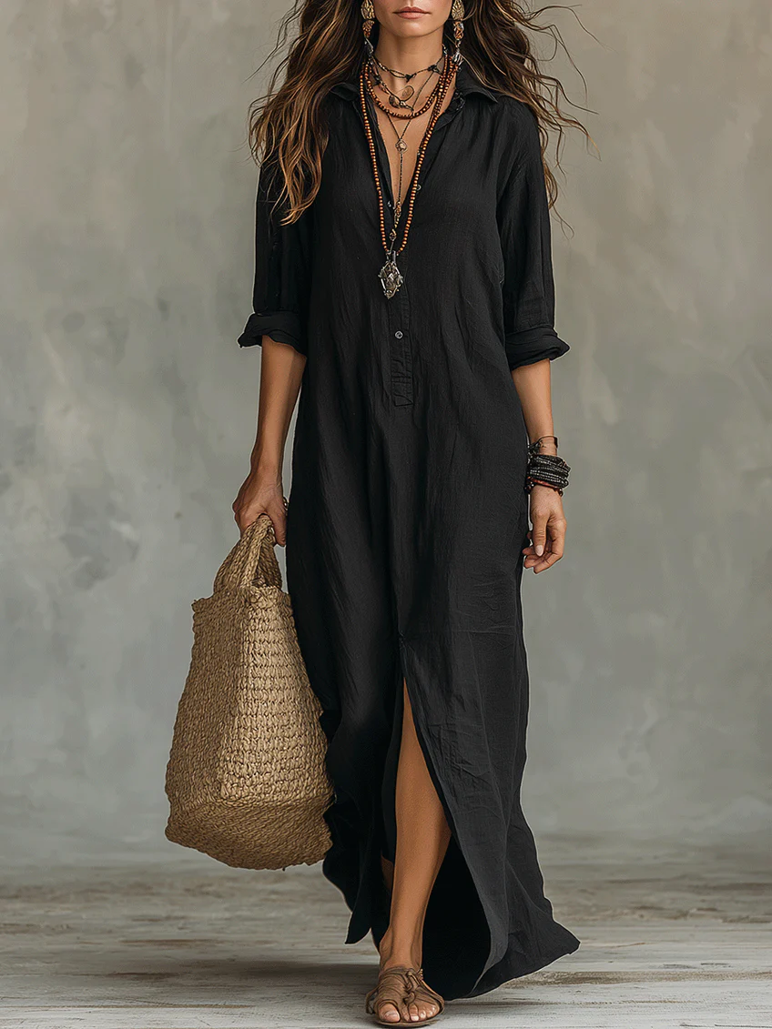 Valentina™ | Vestido Maxi Largo con Botones